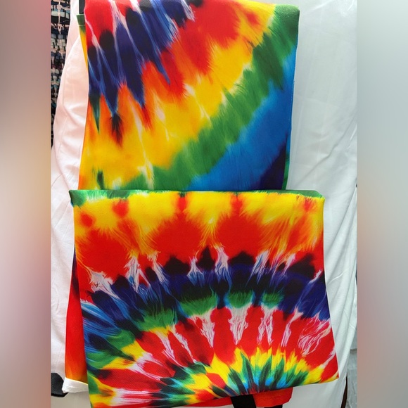 Ambesonne Multicolor Tie-Dye Fabric set of 2 - Picture 2 of 6